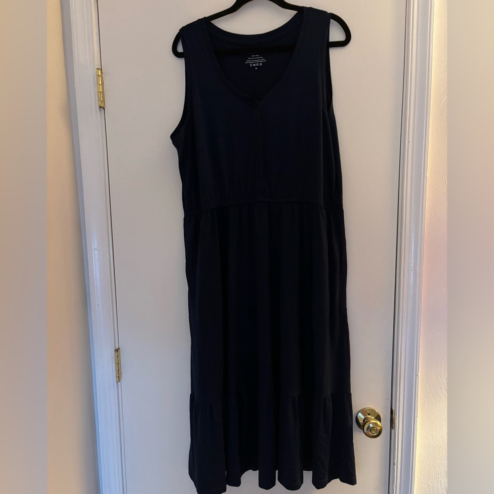 Wool& Grace Tiered Dress - Navy / Marine Blue - Picture 2 of 5